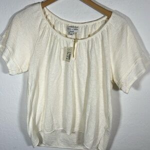Texture‎ & Thread Madewell new NWT cream top with tiered sleeve size S small
